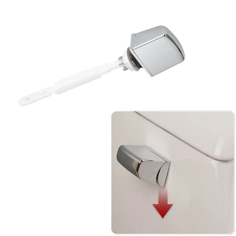 Description Picture 3 of item1pc Universal Toilet Flush Lever Switch Button Side Front Tank Replacement Push Button ABS Chrome Bathroom Toilet Parts