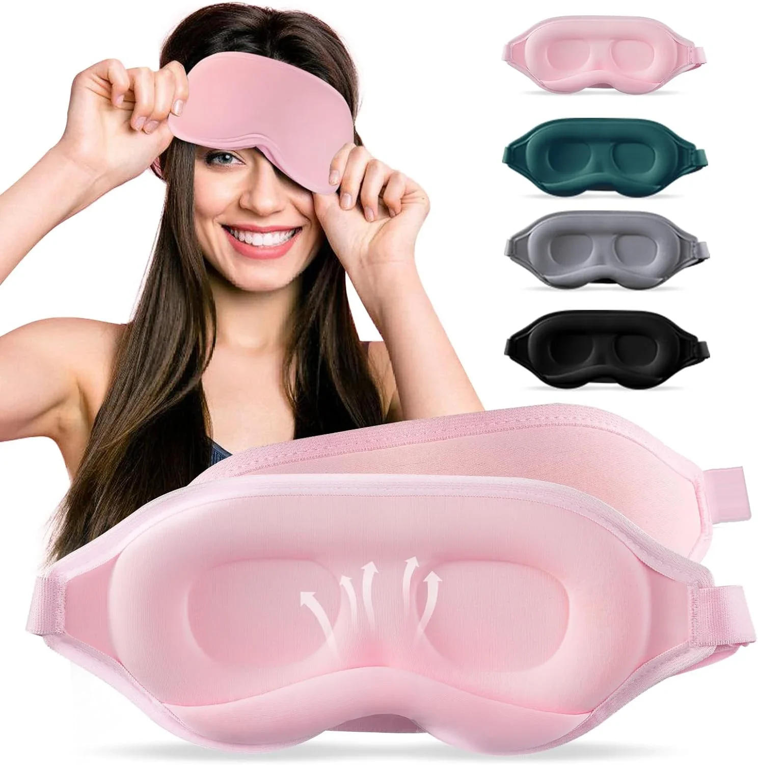 Description Picture 2 of item100% Light Blocking 3D Sleeping Eye Mask Soft Breathable Eye Shade Cover for Travel Zero Eye Pressure 3D Sleeping Mask