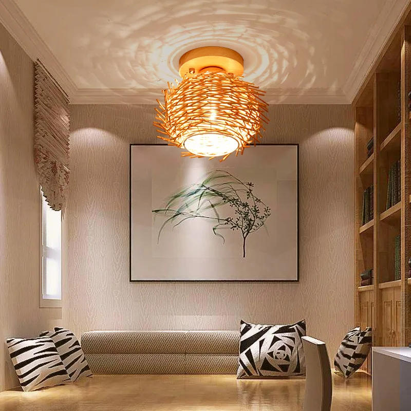 Description Picture 2 of itemModern Simple Bamboo Ceiling Lights Aisle Japanese Style Single Head Creative Corridor Aisle Chinese Living Room Indoor Lighting