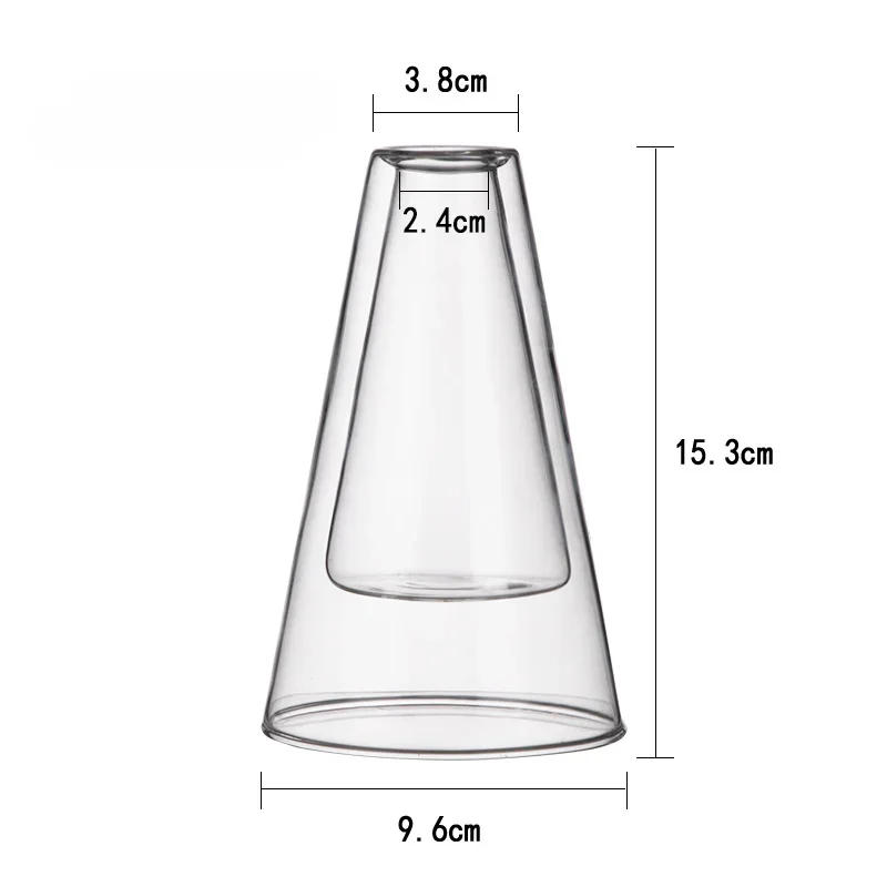 Description Picture 2 of itemDouble Layer Triangle Glass Aromatherapy Bottle Home Decoration Empty Bottle for Living Room Bedroom
