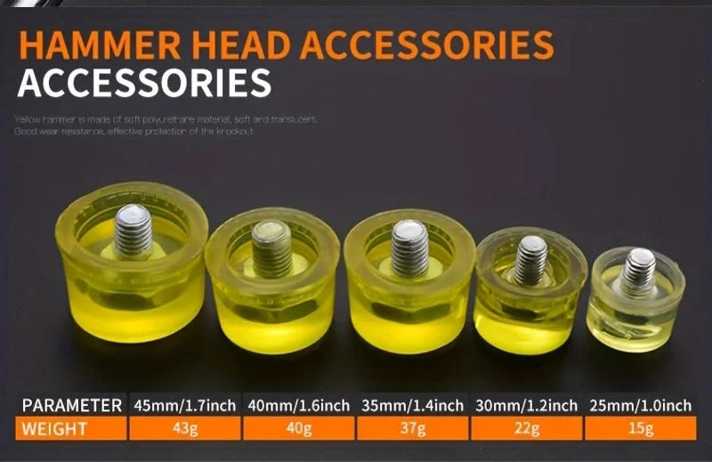 Description Picture 6 of item1pc rubber hammer, equipped with wood ring mandrel sizer for repair and adjustment, rubber installation hammer, percussion hamm