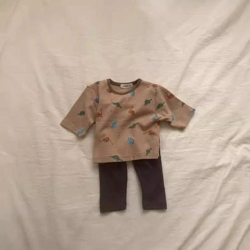 Description Picture 4 of item2025 Autumn New Baby Cute Dinosaur Print Home Clothes Set Infant Boy Long Sleeve Tops + Pants 2pcs Pajamas Suit Toddler Outfits
