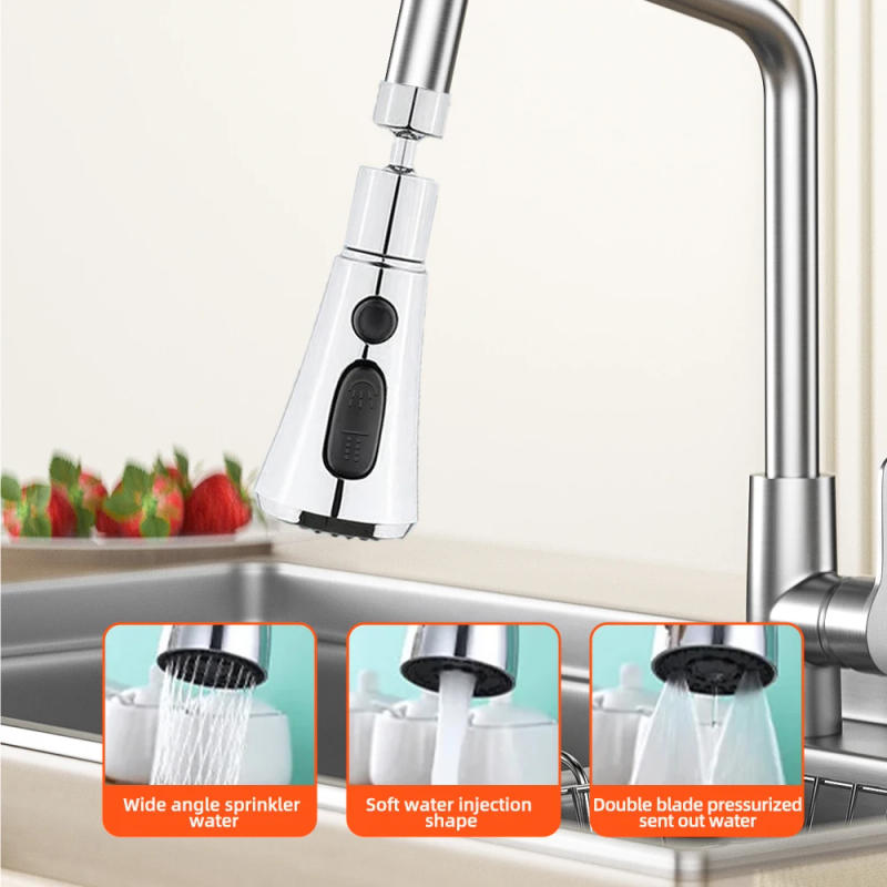 Description Picture 2 of itemNew 3 in 1 Faucet Filter Functions Kitchen Sink Shower Spray Sink Filter Tap Pull-Out Nozzle Bathroom Toilet Faucet Head Kitchen