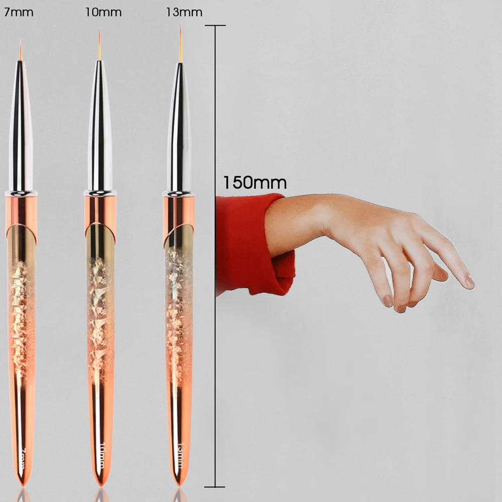 Description Picture 5 of itemBQAN Rose Gold Nail Art Brush Gradient Gel Nail Brush Line Painting Brushes Nails Crystal Acrylic Liner Drawing Pen