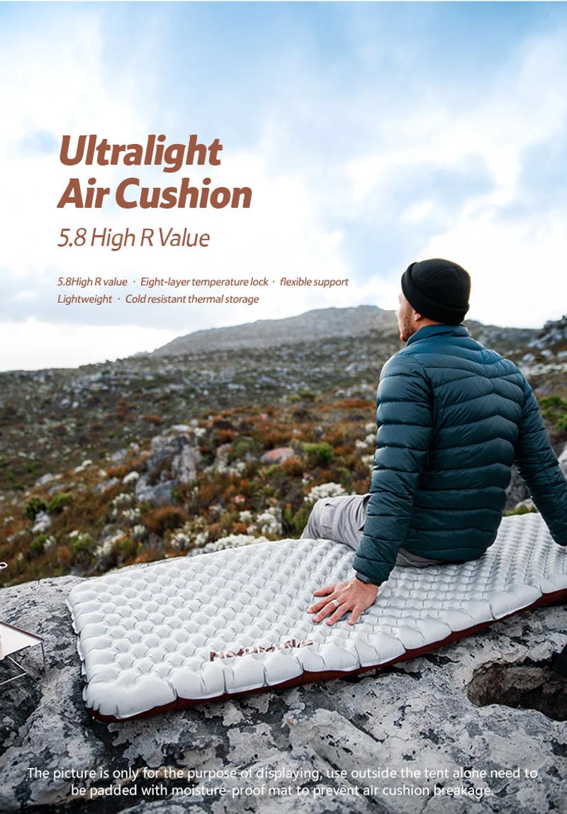 Description Picture 3 of itemNaturehike Inflatable Mat Ultralight 5.8 High R Value Warm Sleeping Pad Portable Outdoor Camping Tent Single Moisture-proof Mats