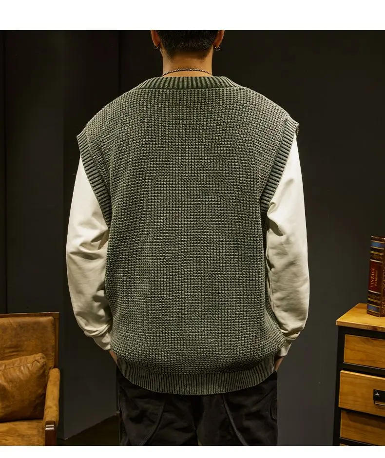 Description Picture 5 of itemTop Quality New Autum Fashion Brand Cardigan Sweater V Neck Knitted Vest Men Solid Trendy Sleeveless Casual Men Clothing B278