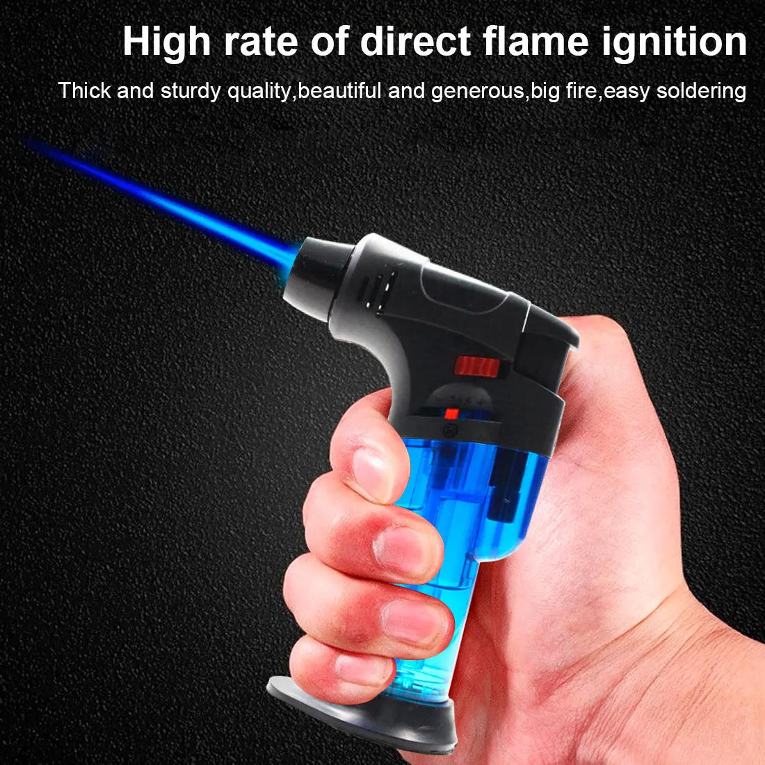 Description Picture 4 of itemHigh Jet Flame Butane Gas Lighter Torch Refillable Adjustable Butane Jet Igniter Powerful Turbo Cigar Accessories Portable Tool