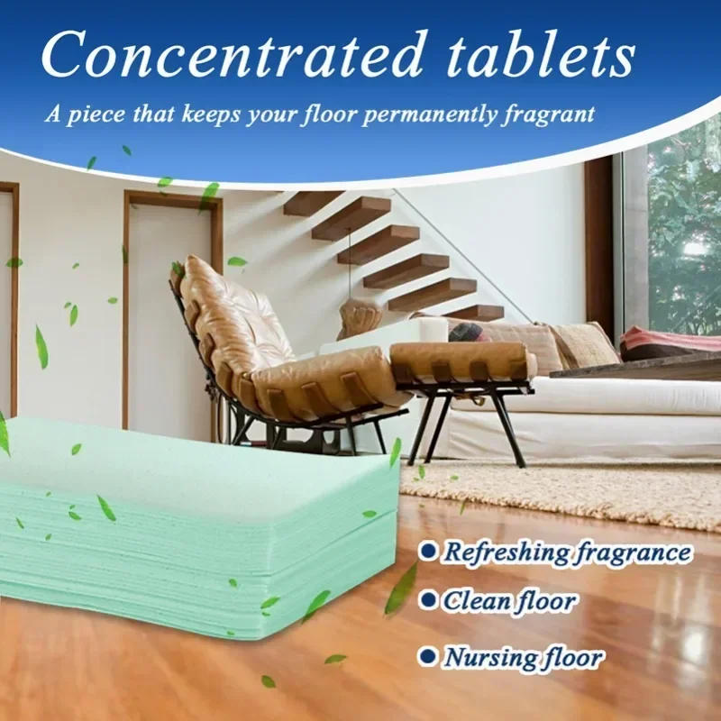 Description Picture 2 of item100pcs Disposable Floor Cleaner Water-soluble Tablet Cleaner Home Kitchen Bathroom Cleaning Sheet Toilet Dirt Clean Tool