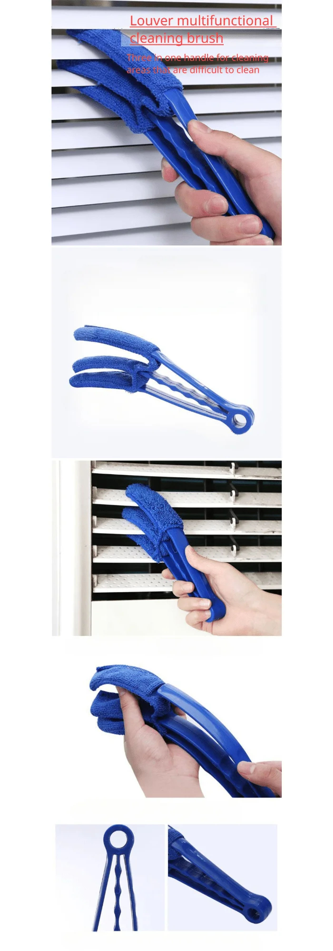 Description Picture 2 of item1pc Household Cleaning Brush Dead Corner Crevice Cleaning Wipe, Reusable Window Blind Cleaner