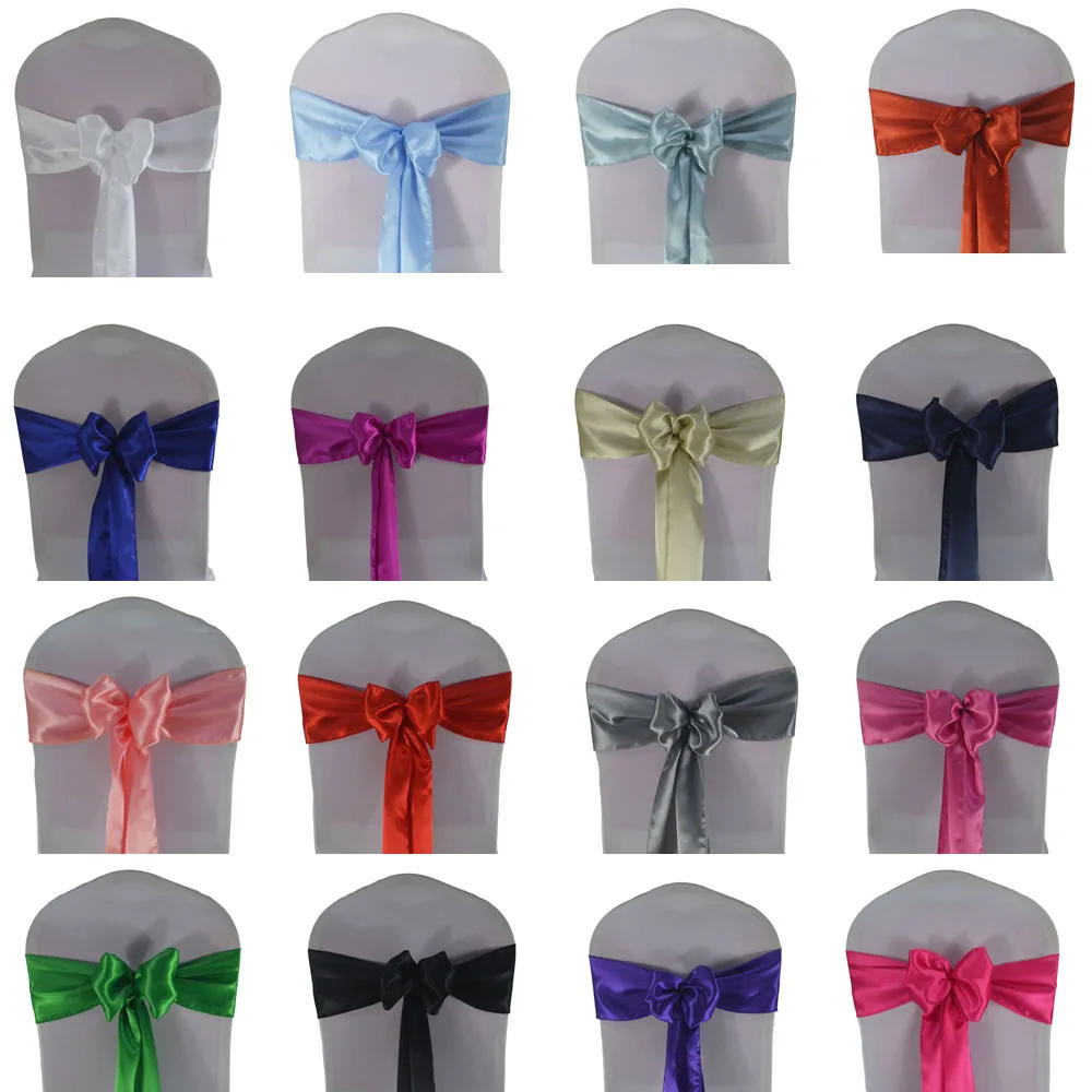 Description Picture 3 of item(10pcs/50pcs) Satin Mariage Sash For Wedding Chair Decoration Ribbon Band Belt Christmas Birthday Baby Shower Party Chair Sashes