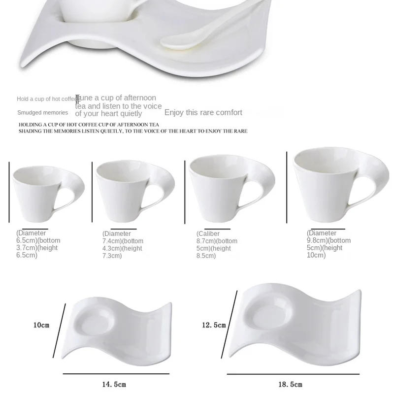 Description Picture 2 of itemEspresso Coffee Cup European Ceramic Mug with Spoon and Cup Holder Kitchen Bar Supplies Home Living Room Drinking Utensils
