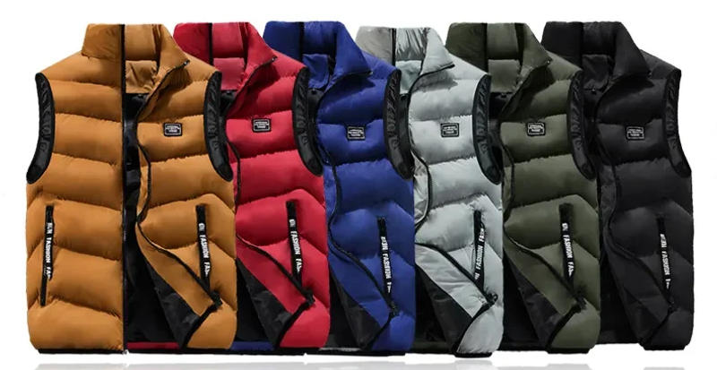 Description Picture 4 of itemCasual Fashion Sleeveless Vest Men Jacket 2023 New Autumn Warm Cotton Thick Coat Male Winter Plus Size Clothing Men Waistcoat