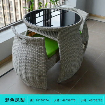 Rattan Furniture Balcony Small Table And Chair Combination Three-piece Modern Home Garden Outdoor Patio Leisure Rattan Chairs