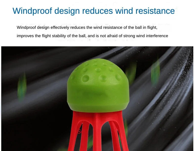 Description Picture 5 of item6 Pack Outdoor Bádminton Bedminton Racket Shuttlecock Badminton Shuttlecocks Sports Entertainment Goose Down Shuttlecock Red