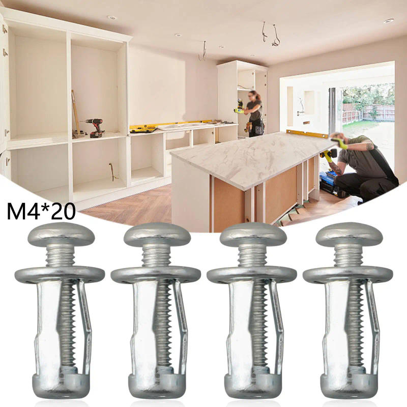Description Picture 4 of item20pcs Expansion Screw Nuts With Screw Petal Shape Metal Nut Bolt For Hollow Walls Iron Sheet Plastic Plate Furniture Hardware