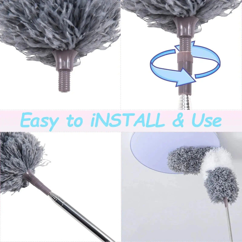 Description Picture 4 of itemMultifunctional Microfibre Brush Gap MopTelescopic Washable Duster Long Extendable 250 cm  for Spider Web Remover Dust Cleaning