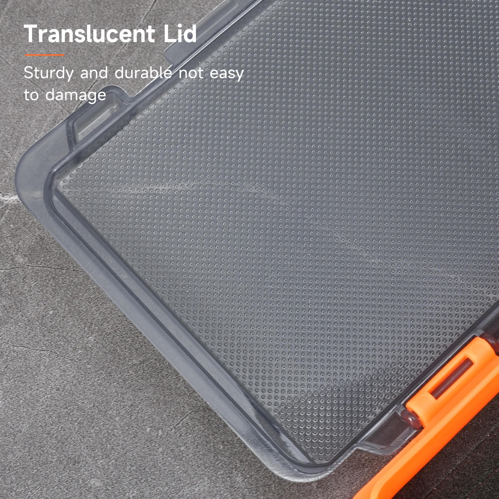 Description Picture 6 of itemJig Head Tackle Box Organizer Adjustable Dividers Waterproof Storage Case for Blades Spinner Lures Hooks Fishing Bait Accessorie