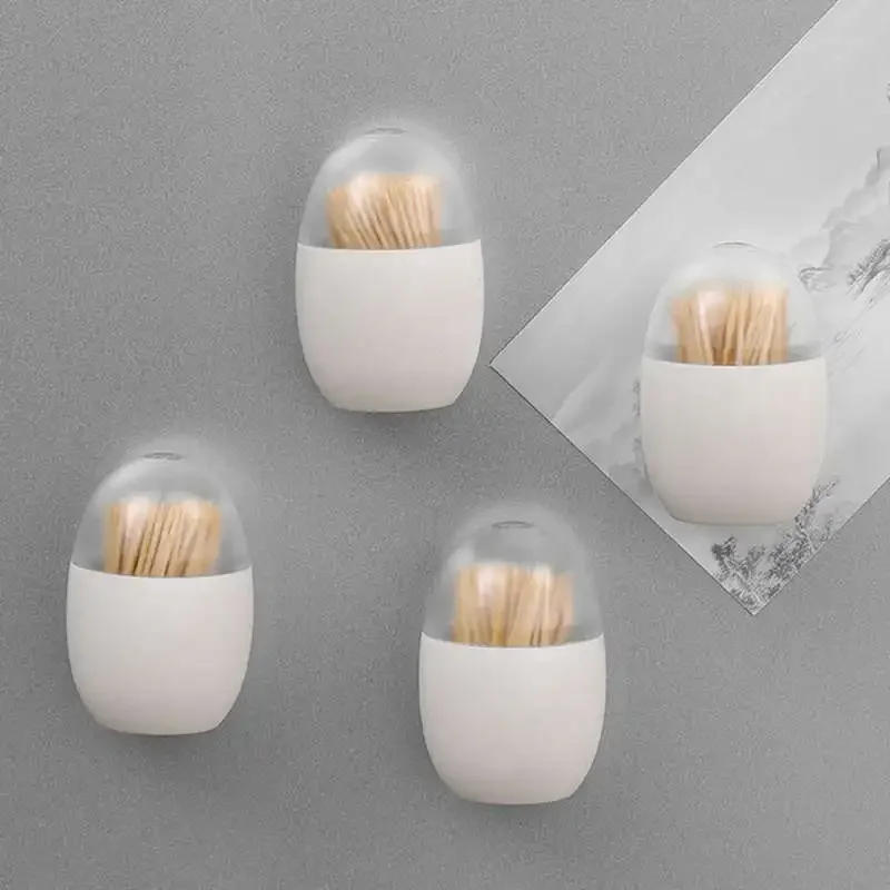 Description Picture 2 of itemEgg Magnet Toothpick Box Kitchen Restaurant Toothpick Storage Container Nordic Portable Toothpick Jar Refrigerator Sticker Decor