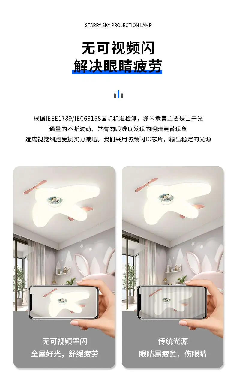 Description Picture 6 of itemFull spectrum eye protection children's room simple and warm ceiling light