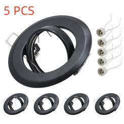 5 Pcs Modern Design GU10/MR16 Spotlight Adjustable Angle Housing for Home Office Recessed Downlight with GU10 Lmap Holder