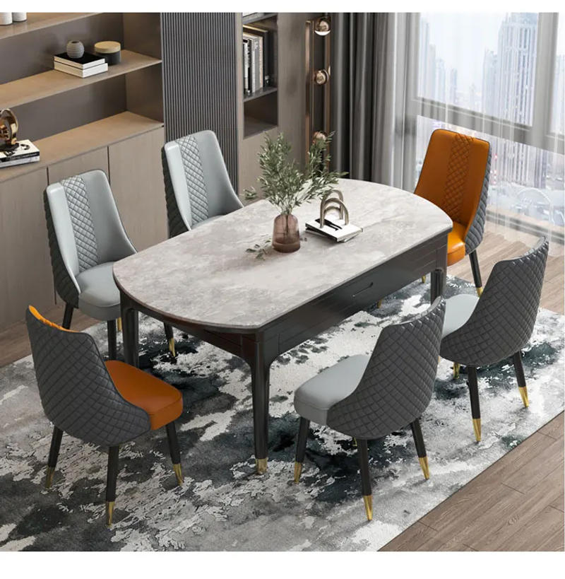 Description Picture 4 of itemLight Luxury Dining Chairs Nordic Italian Elegant Leather Chair Home Solid Wood Nordic Stool Hotel Taburete Furniture FY87YH
