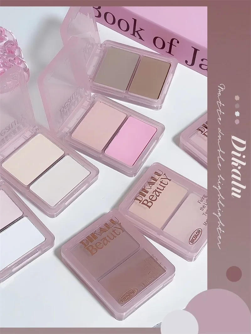 Description Picture 4 of itemHighlighting Contouring Powder Palette Two-tone Concealer Face Brighten Cement Grey Three-dimensional Nose Shadow Bronzer Makeup