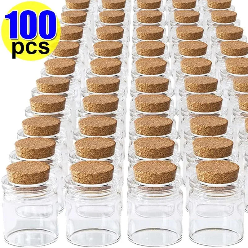 Description Picture 2 of itemMini Glass Bottles with Wood Cork Stoppers DIY Message Wishing Bottle Spice Storage Bottle Jars for Birthday Wedding Party Decor