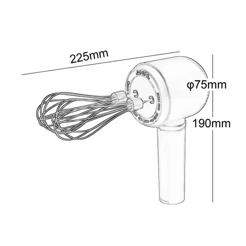 Description Picture 6 of itemElectric Portable Blender Mixer Kitchen Tools Milk Frother Egg Beater Cake Baking Kneading Mixer Hand Mixer Food Processors Set