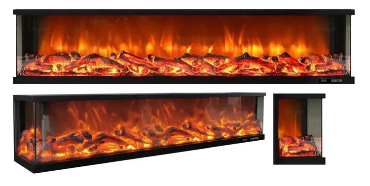 Description Picture 4 of item2000mm Wide 3-Sided Electric Fireplace TV Cabinet Realistic LED Flames,Dining Room Divider,Living Room Decor (2000×300×500mm)