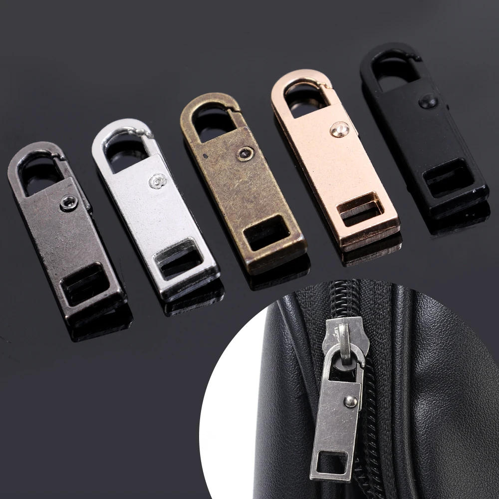 Description Picture 3 of item5/1Pcs Universal Metal Zipper Pull Tap Replacement Instant Repair Zipper Head Puller for Clothing Bags DIY Sewing Zipper Sliders