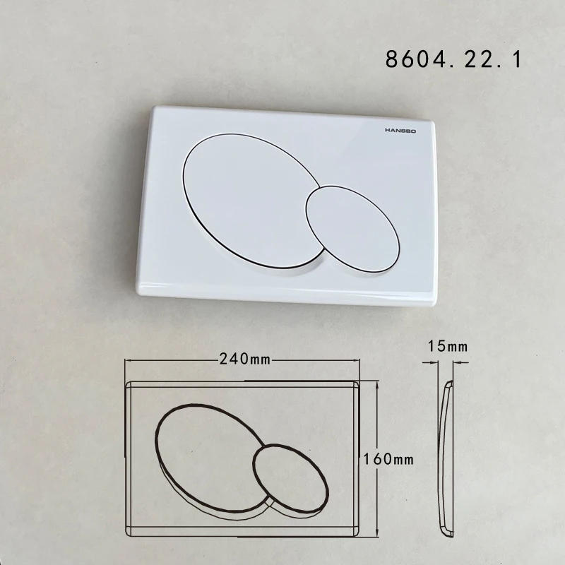 Description Picture 4 of itemHANSBO Concealed Water Tank Button Accessory Toilet Water Tank Flushing Plate 8604 Button