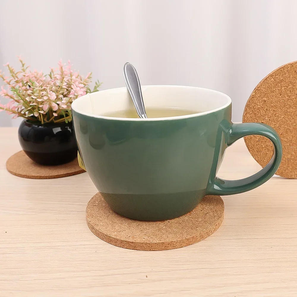 Description Picture 4 of item20/1pcs Natural Cork Coasters Heat Insulation Round Shape Cup Mats Dia 9cm Wine Coffee Tea Table Pad Home Office Kitchen Tool