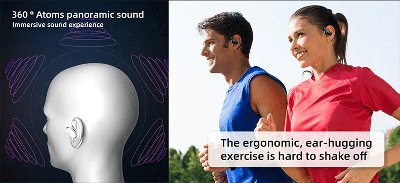 Description Picture 5 of itemOpen-Ear Headphones with Stable Comfort & Hi-Res Sound Pure Bass Boost Bluetooth 5.4 Earbuds OWS Wireless Headphones for Sports