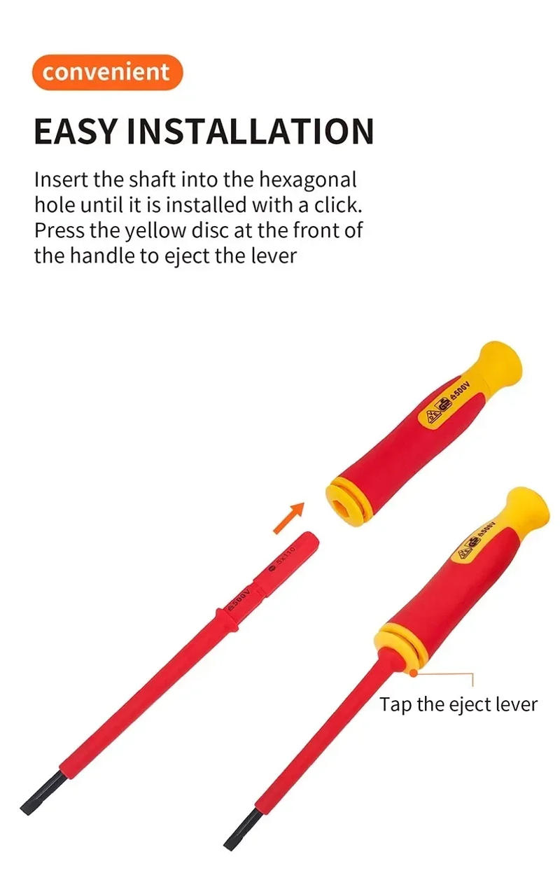 Description Picture 6 of itemInsulated Magnetic Screwdriver Set Phillips Torx Screw Driver Bits Home Repair Electrician Screwdriver Set Hand Tools