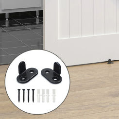 2pcs/1kit Floor Guide for Sliding Barn Door w/screw Anchor Heavy Duty Carbon Steel Adjustable Clip Bottom Track Guides 4*2.7cm