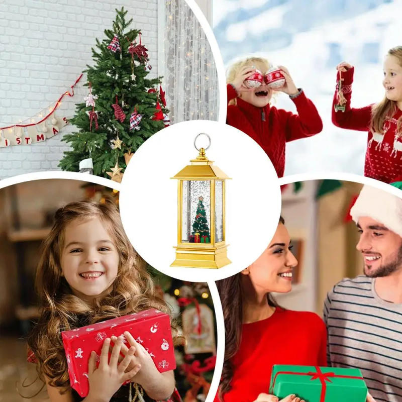 Description Picture 2 of itemChristmas Snow Globe Lantern LED Vintage Snow Crystal Ball Lantern Night Light Christmas Lantern Lights Portable Night Light