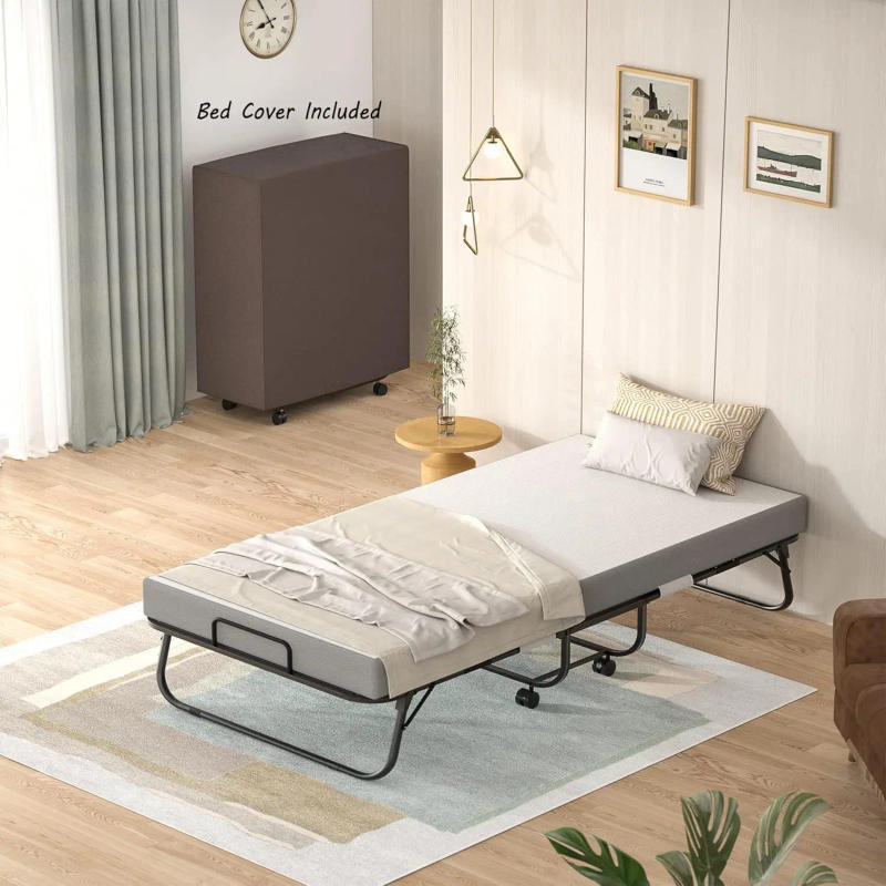 Description Picture 4 of itemFolding Bed with Mattress Portable Foldable Bed with Storage Cover Rollaway Bed for Adults with Memory Foam Mattress