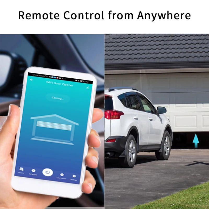 Description Picture 4 of itemTuya Smart WiFi Garage Door Opener Controller Dry Contact with Sensor Kit App Remote Control Timer Supports Alexa Google Home