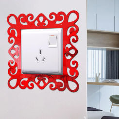 3D Panels Wall Sticker Self-Adhesive Light Switch Cover Mirror Face Stickers on The Wall Home Room Decoration Photo Frame Shape