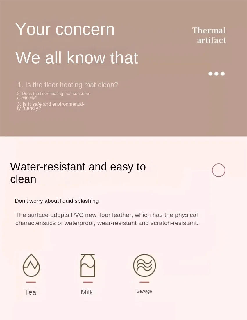 Description Picture 4 of itemGraphene carbon crystal floor heating pad household electric heating carpet living room floor heating pad constant temperature