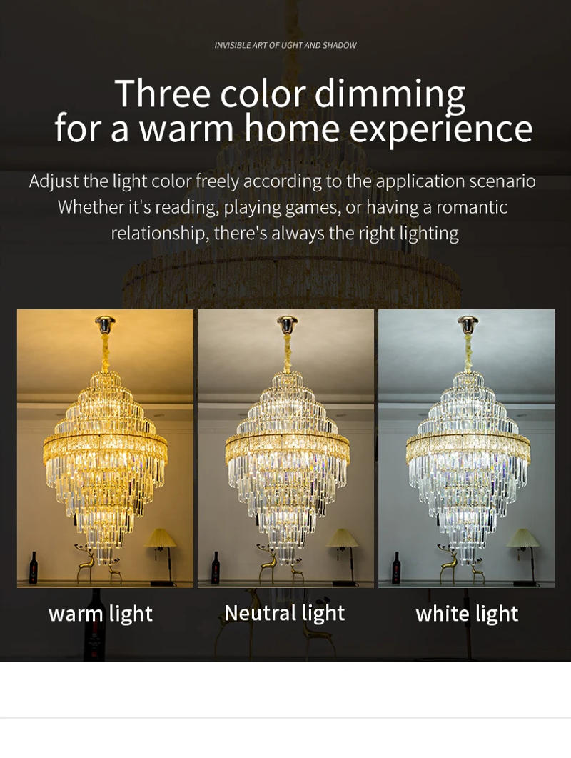 Description Picture 6 of itemPostmodern Living Room Lamp Crystal Chandelier Atmospheric Light Luxury Living Room Chandelier Crystal Light Guangdong Zhongshan