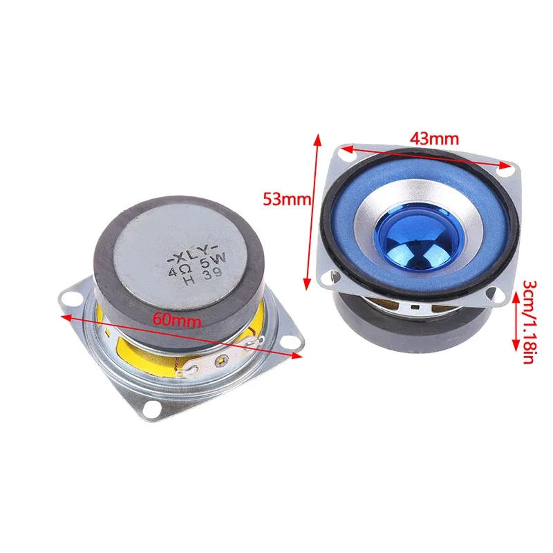 Description Picture 3 of itemJCD 1pc 8R 2W 4R 3W 3R 5W Diameter 40mm 52mm 53MM Full-Frequency Speaker Square Small Speaker For Digital Electronic Products