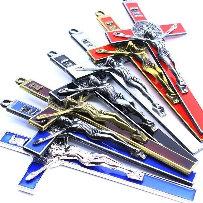 Description Picture 2 of itemChurch Relics Jesus on the Stand Cross Wall Crucifix Antique Home Chapel Decor