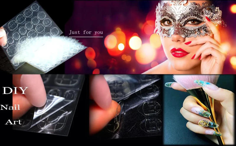Description Picture 2 of item600PCS Double Sided Glue Nail Sticker Adhesive Tabs Waterproof Breathable Fake Nail Glue Stickers Jelly False Nails Tips