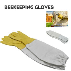 Beekeeper Protective Gloves Anti Bee Breathable Goatskin Yellow Gloves Beekeeping Protective Tools