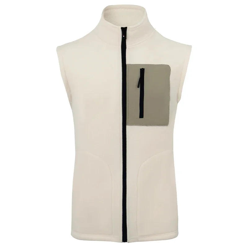 Description Picture 5 of itemMen Autumn Winter Outdoor Polar Fleece Vest Pure Color Multiply Pockets Vest Jacket Thick Warm Cold-Proof Vesty Dropshipping