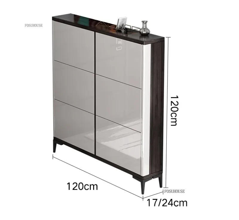 Description Picture 3 of itemShoe Rack with Folding Shoe Changing Stool Luxury Home Furniture Storage Entrance Ultra-thin Hallway Shoe Cabinets Shelf g