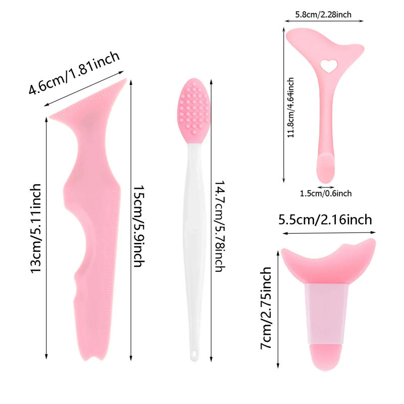 Description Picture 3 of itemWholesale 4PCS Eyeliner Stencils Set Reusable Silicone Eyeliner Tool Lash Guard Eye Lips Makeup Tool for Women eyeliner stencil