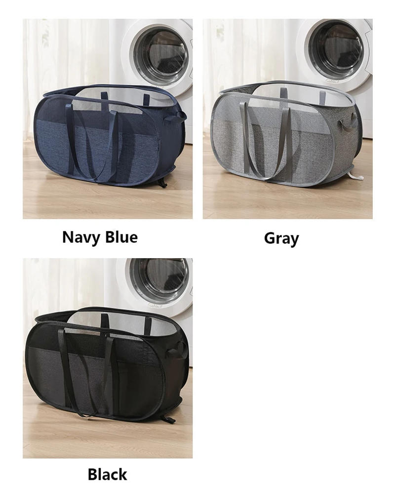 Description Picture 3 of itemFoldable Laundry Basket Large Dirty Clothes Storage Baskets with Carry Handles Bathroom Dirty Laundry Basket Organizers