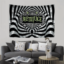 Tim Burton Horror Movie Beetlejuice Sandworm Tapestry Anime Tapestry Hanging Tarot Hippie Wall Rugs Dorm Wall Hanging Sheets